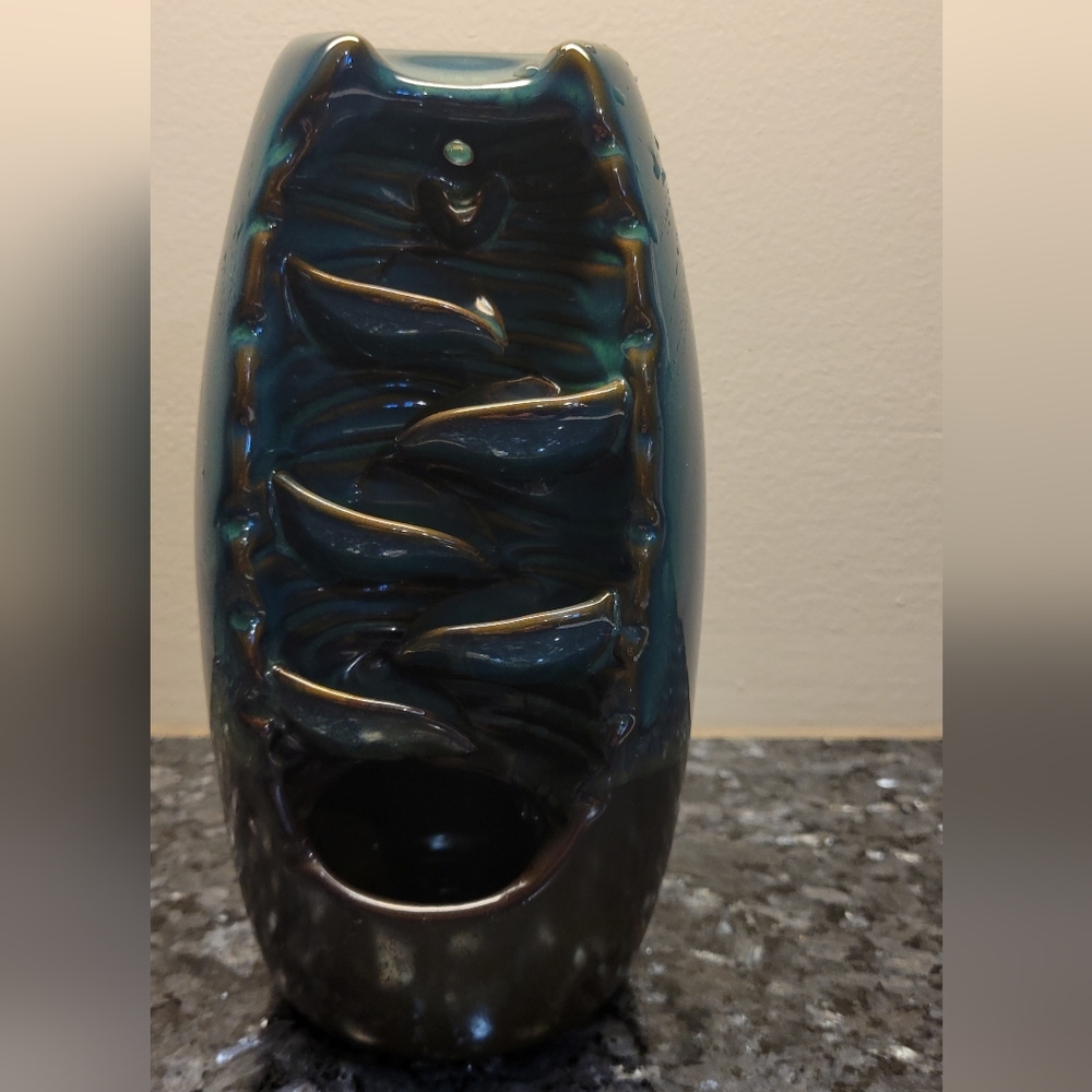 Cascade Waterfall Incense Burning Ceramic H 8”